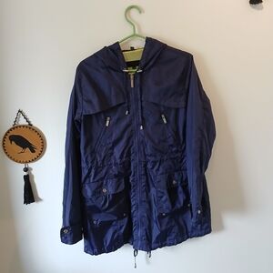 Steve Madden Purple & Green Spring Rain Coat
